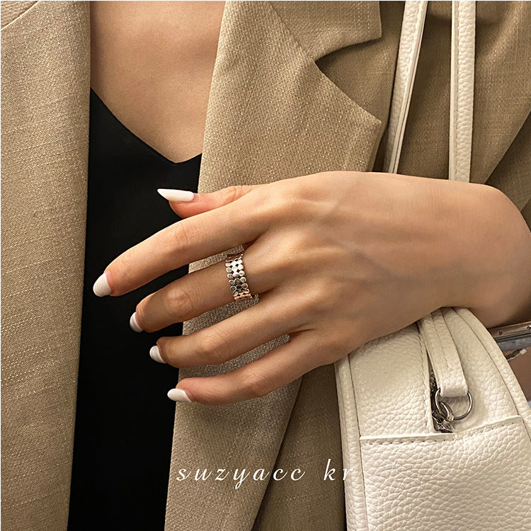 Retro Geometric Female Cold Style Adjustable Ring