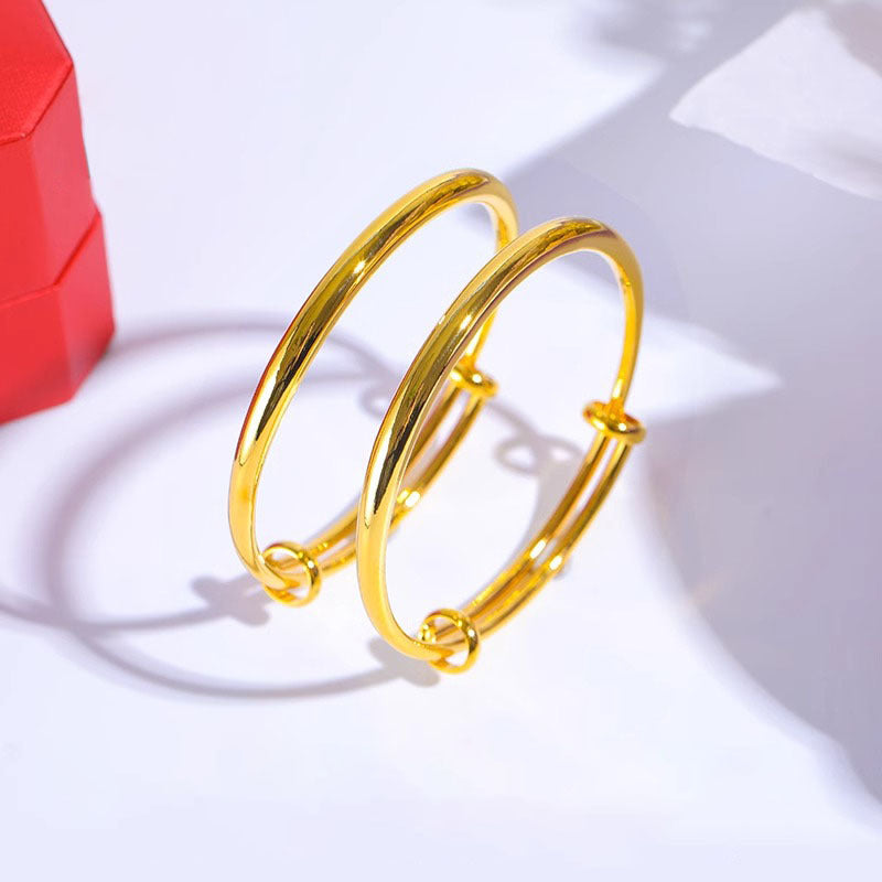 Women's Ethnic Style Gold Classic Imitation Push-pull Adjustable Round Bracelets