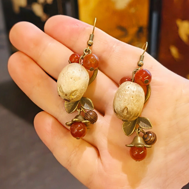 Handmade Plant Fruit Mori Style Chinese Hawthorn Artistic Rings