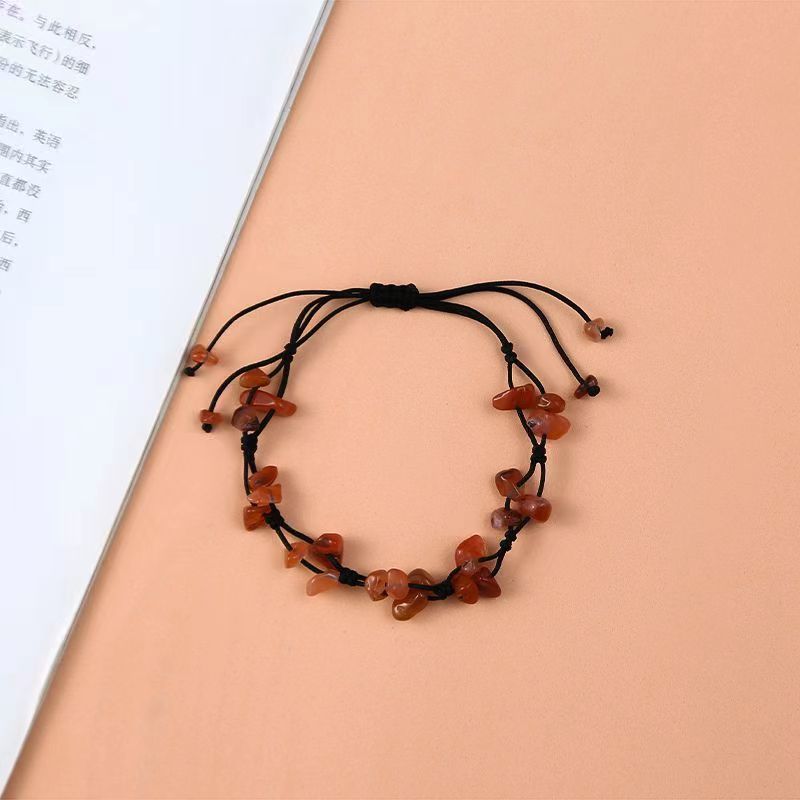 Simple Woven Irregular Natural Gravel Handmade Design Bracelets