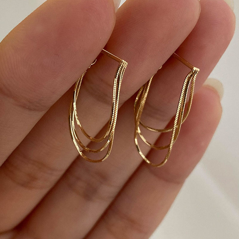 Women's Needle Multiple Ways To Wear Metal Tassel French Entry Lux Earrings