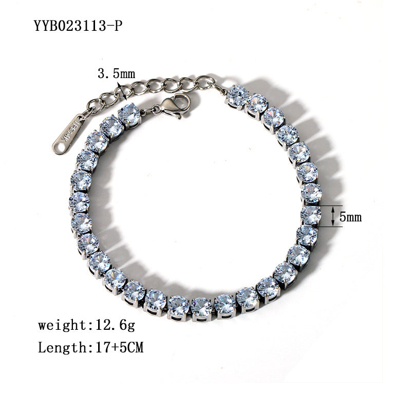 Women's Steel Simple High Sense Inlaid Zircon Bracelets