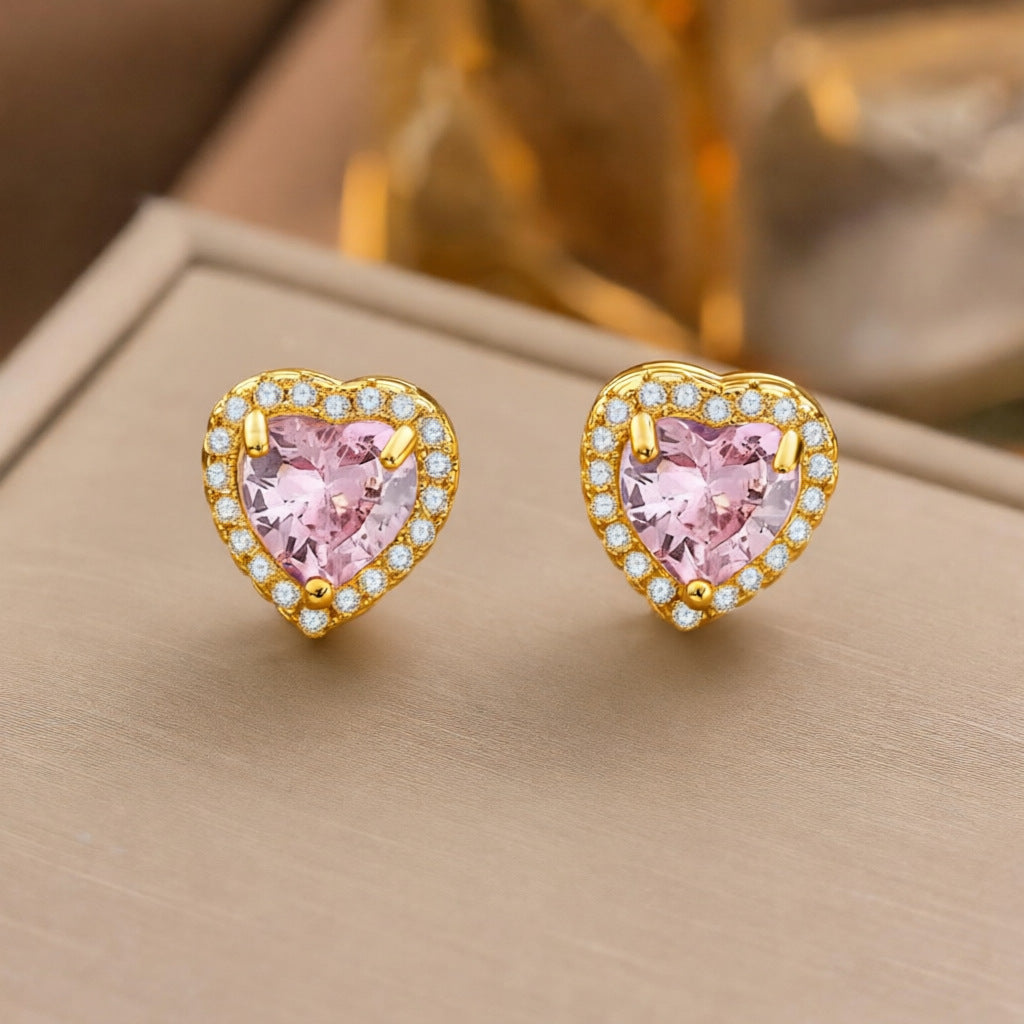 Micro Inlaid Zircon Love Three-piece Female Affordable Luxury Jewelry Set