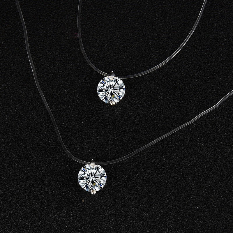 Fishline Invisible Zircon Mermaid Tears Clavicle Pendants