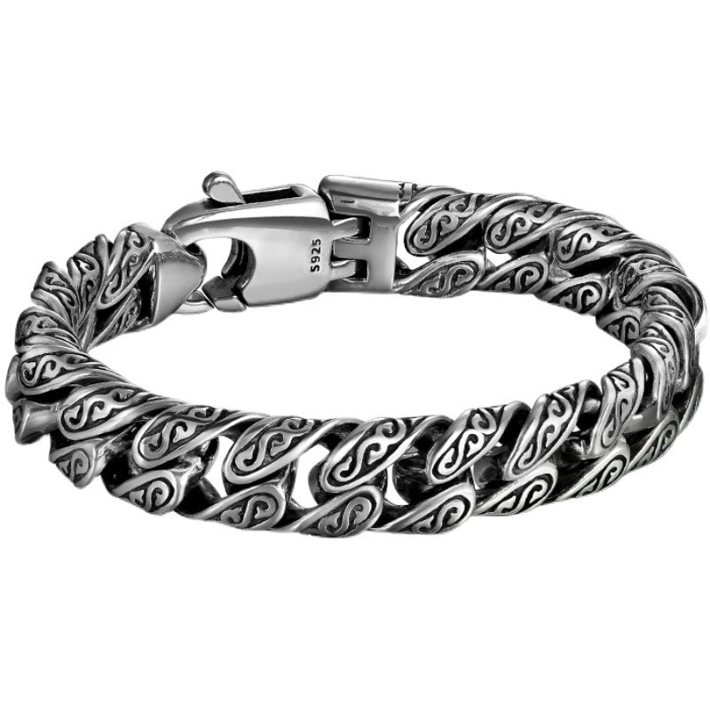 Men's Tang Grass Pattern Thick Type Boys Street Hipster Fashion Bracelets