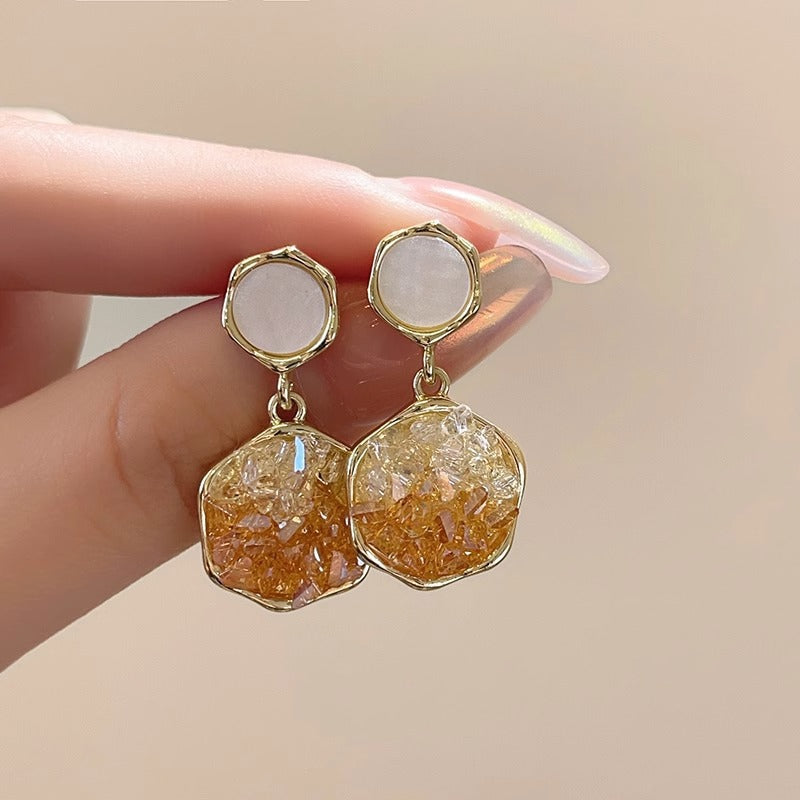Gradient Crystal Female Design High-grade Light Earrings