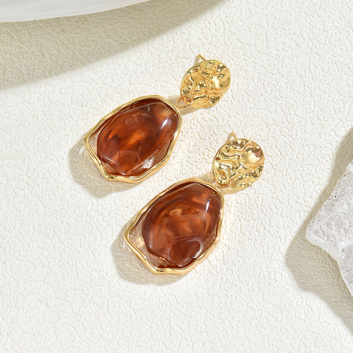 Women's Light Luxury High-grade Inlaid Gem Design Earrings
