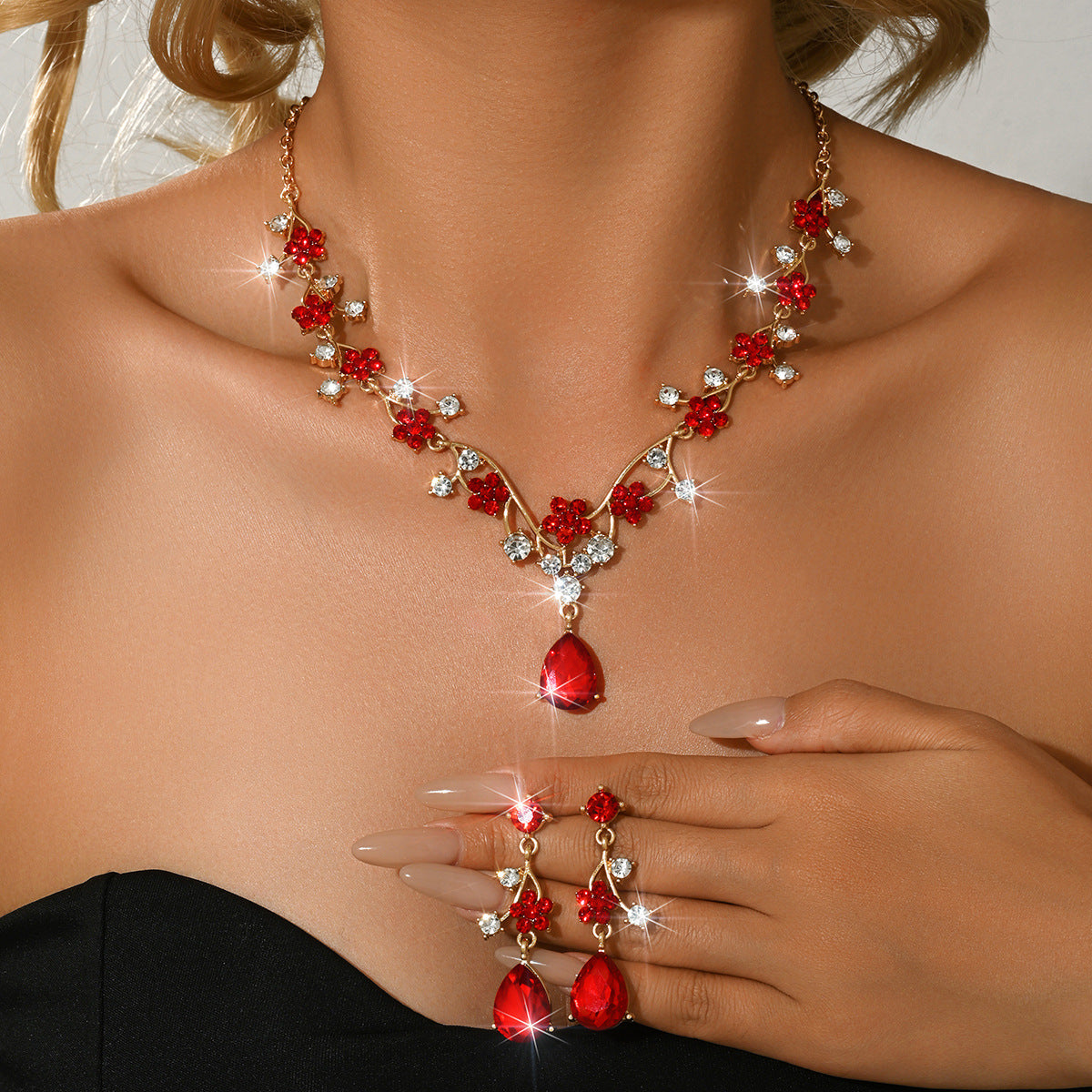 Korean Bridal Two-piece Wedding Accessory Chain Jewelry Set