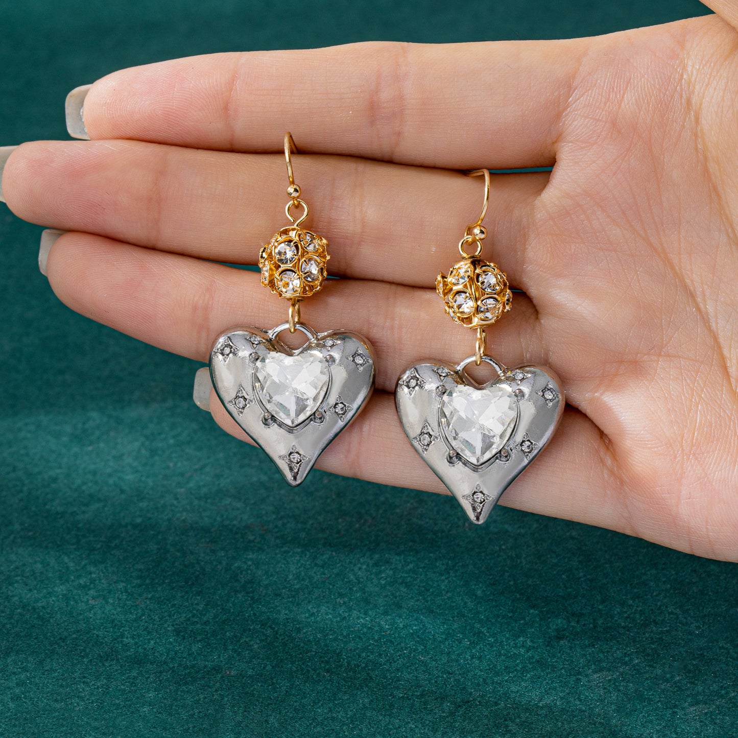 Niche Style Love Heart Cold Trendy Personality Exquisite Ear Clip