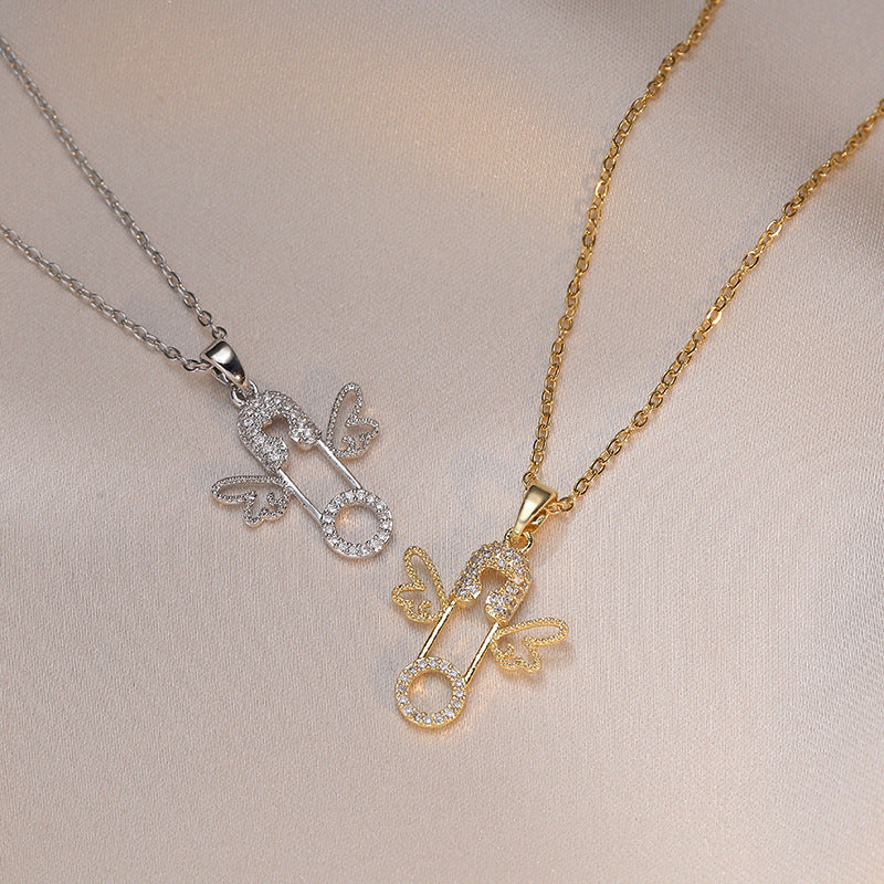 Sweet Style Angel Zircon Special Interest Light Necklaces