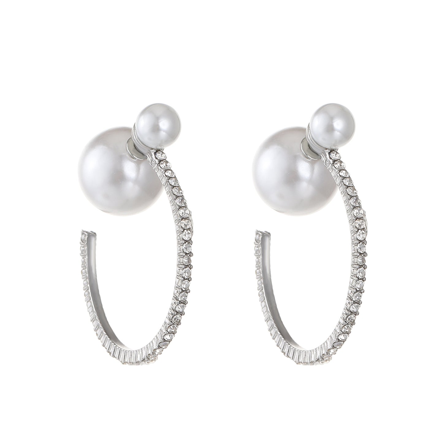 Geometric Pearl Rhinestone French Fashion Exaggerated Earrings