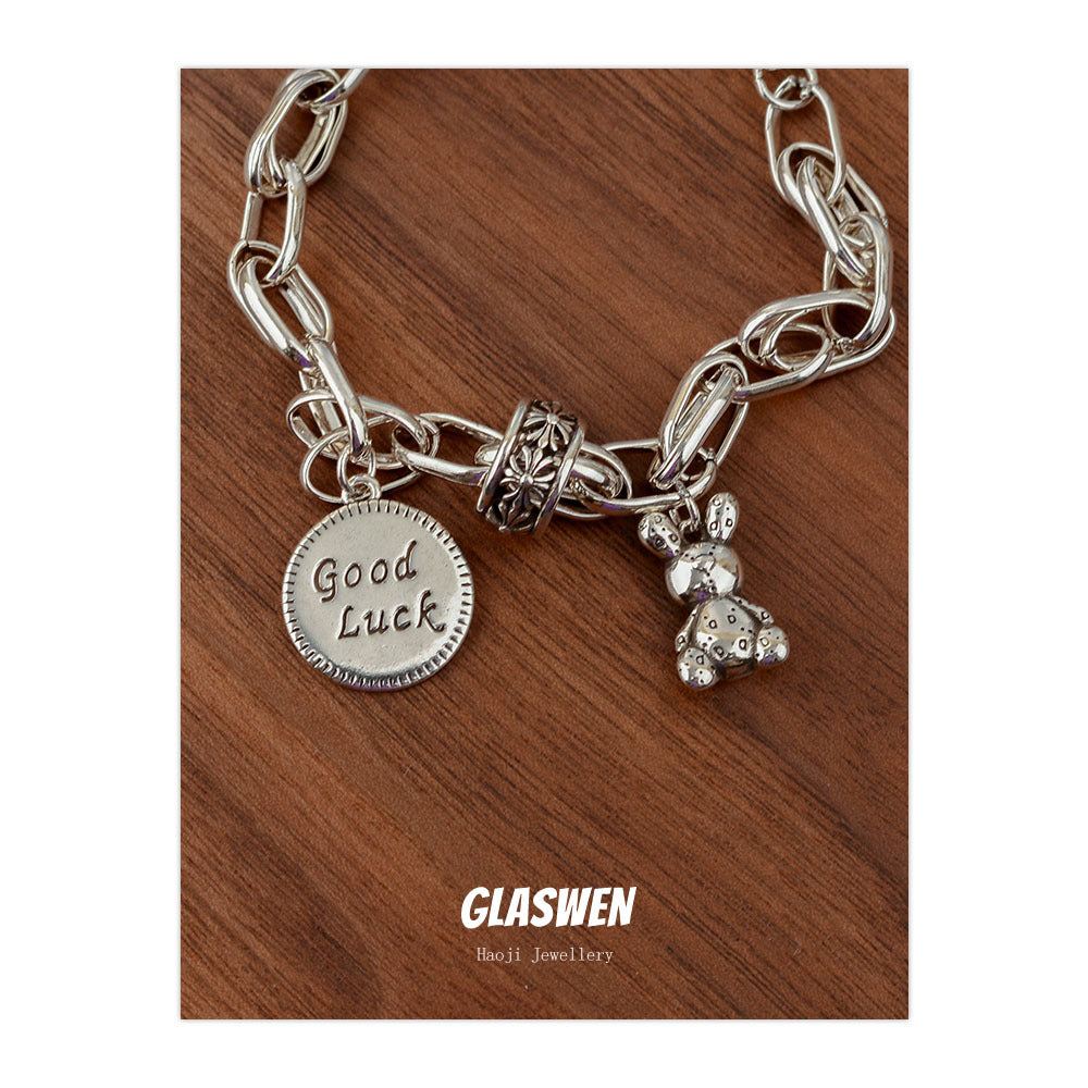 Unique Punk Style Vintage Cross Right Rain Life Bracelet