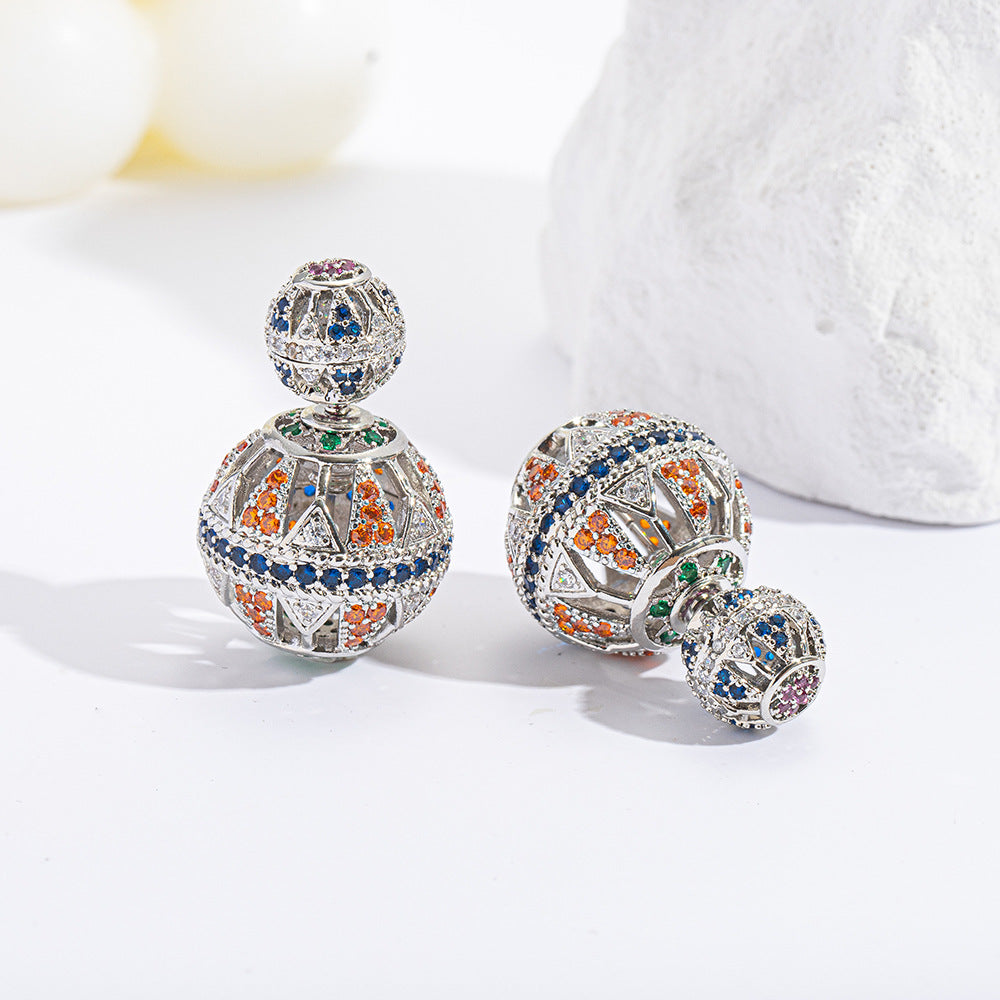 Design High Sense Engagement Banquet Wear Holiday Gift Hollow Earrings
