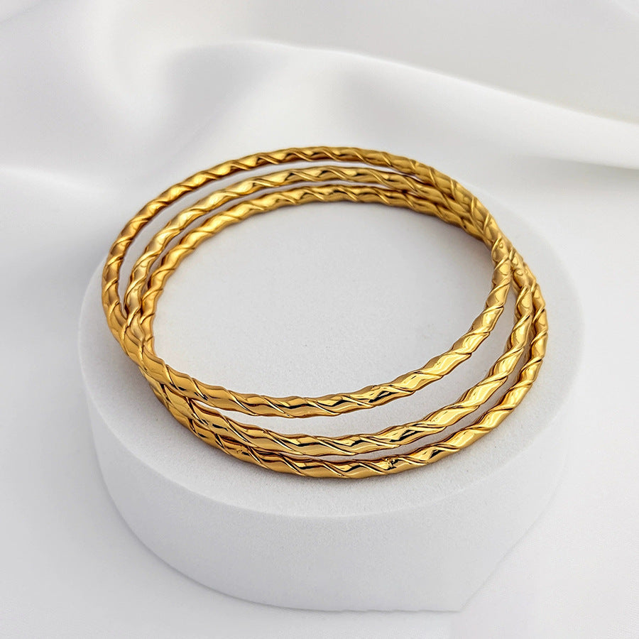 Steel Square Thread Twist Fashionable Elegant Without Changing Color Bracelets