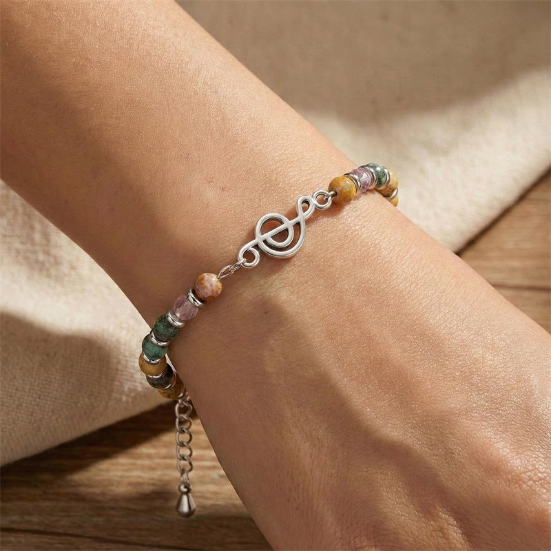 African Turquoise Crystal String Beads Musical Bracelets