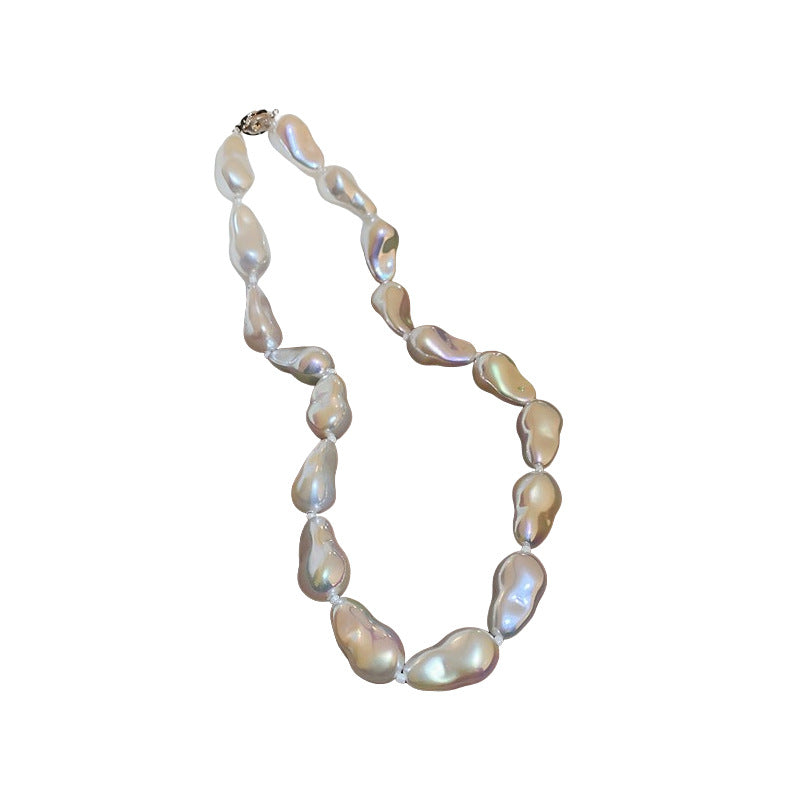 Irregular Pearl Geometric Elegant Sweater Chain Classic Style Necklace