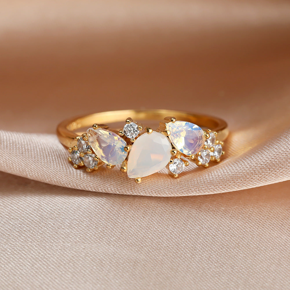 Water Drop Shape Design Simple Niche Ring