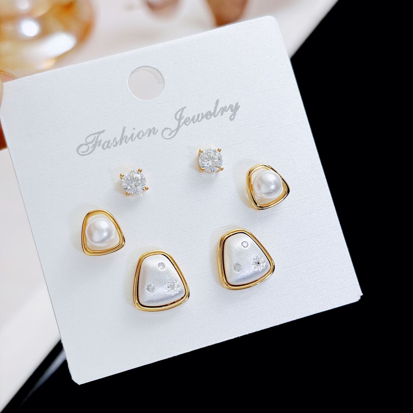 Women's Three Pairs Storage Ear High Sense Earrings