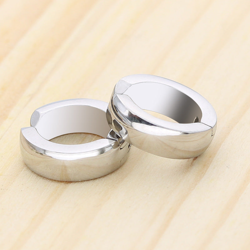 Men's Hip Hop Punk Titanium Steel No Piercing Earrings