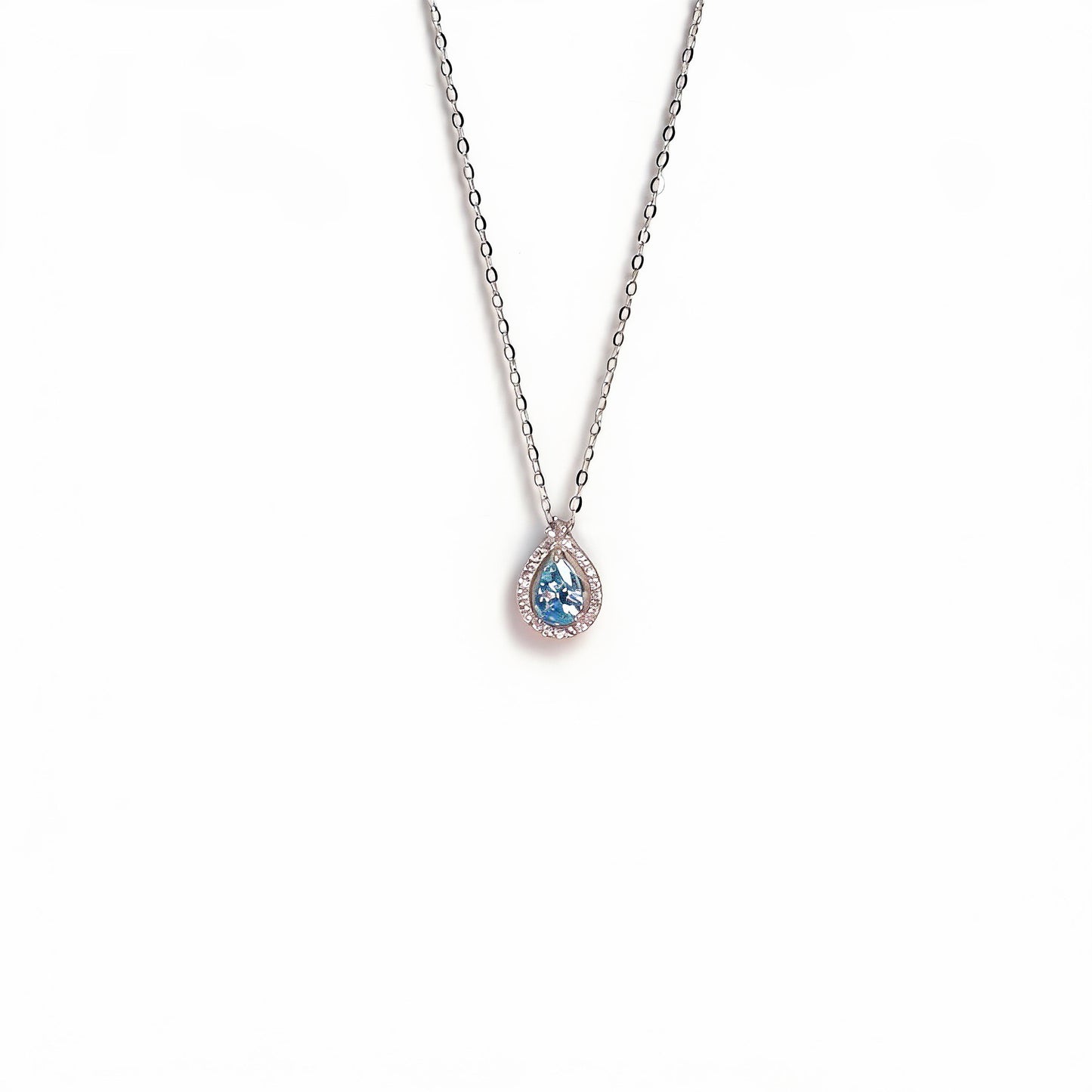 City Sterling Colored Gems Zircon Water Drops Female Fashion Minority Necklace