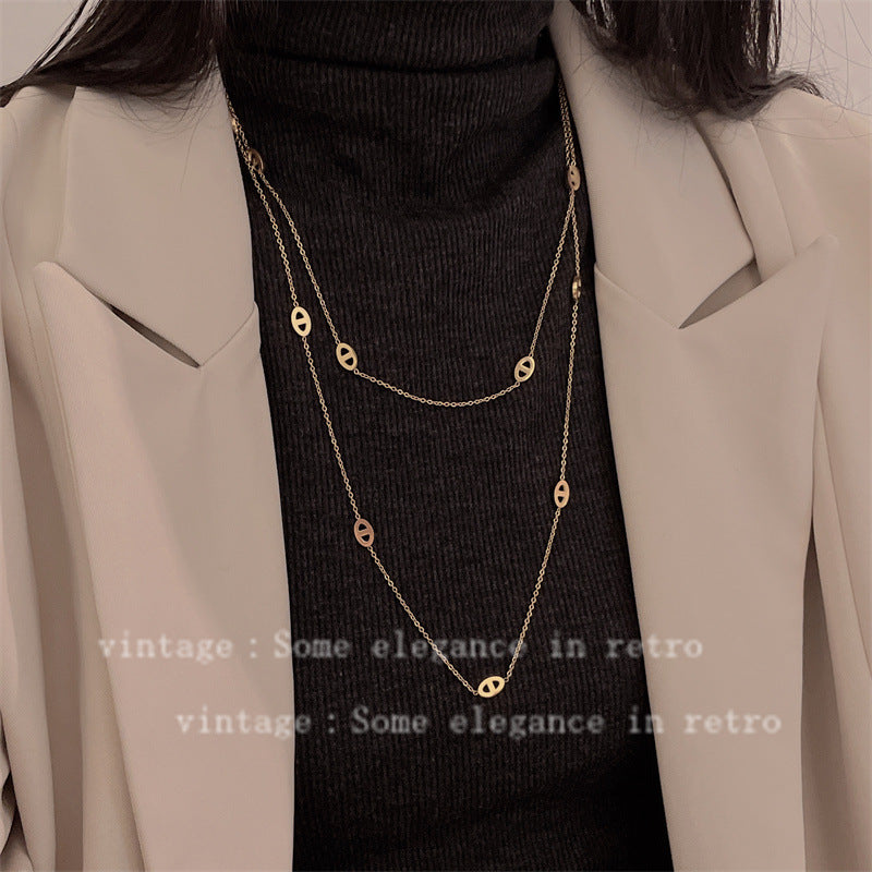 Nose Titanium Steel Super Long Sweater Chain Necklaces