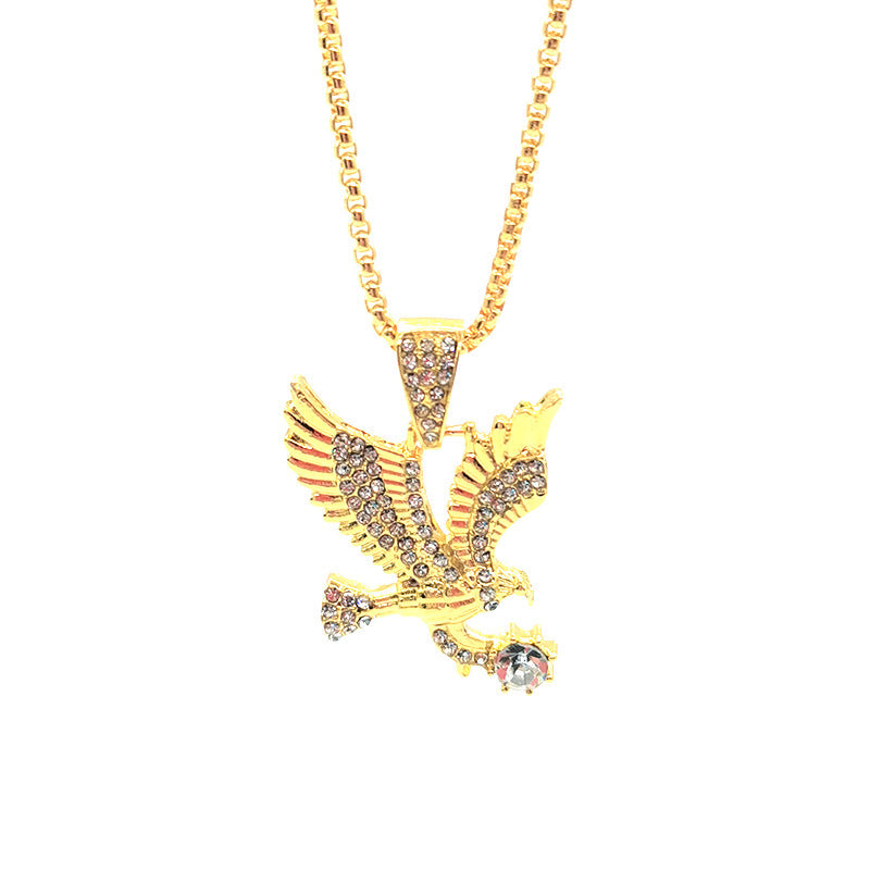 Men's Personality Eagle Hip Hop Micro Inlaid Necklaces