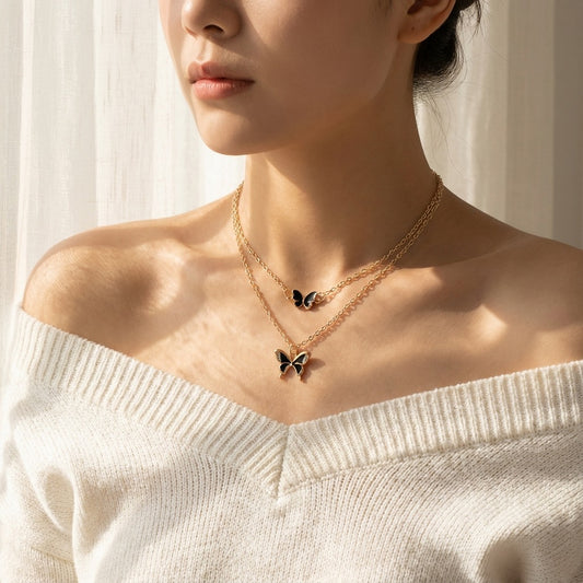 Exquisite Light Luxury Butterfly Niche High Necklace