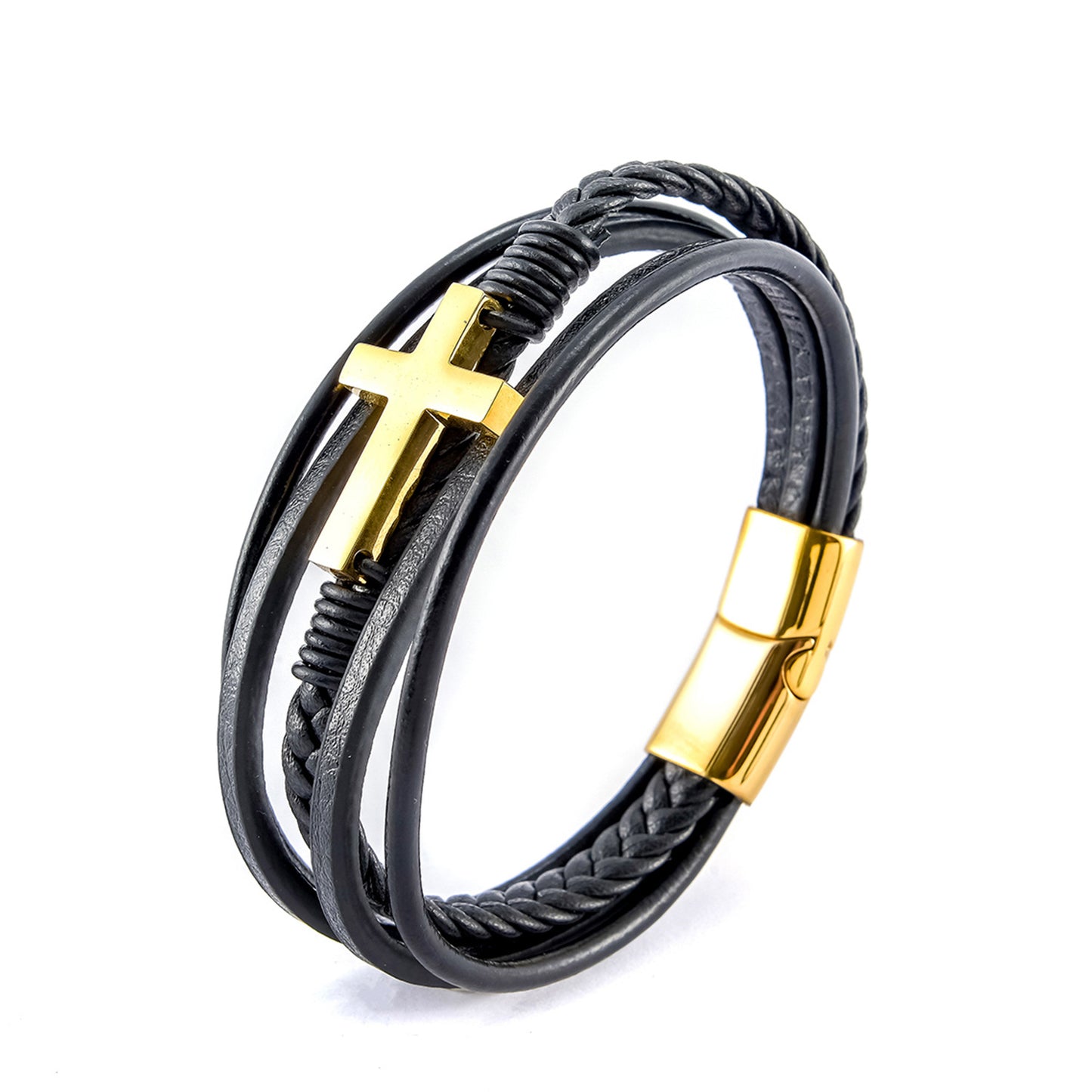 Men's Stainless Steel Cross Shelf Fashion Personality Bracelets