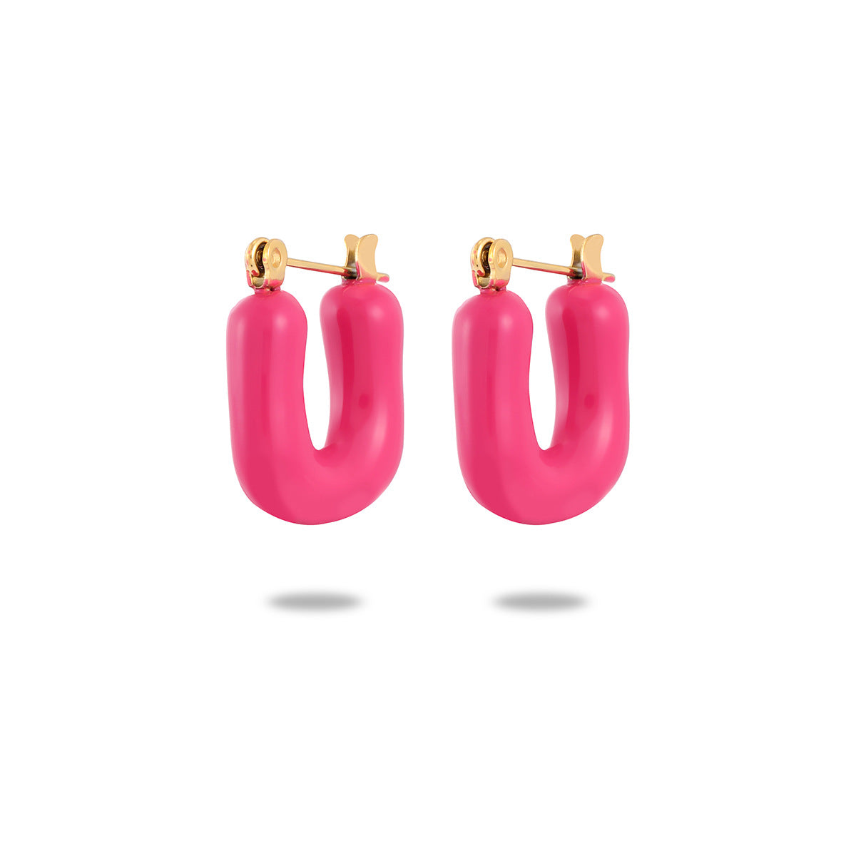 Women's Retro U-shaped Colorful Oil Titanium Steel For Minority Simple High-grade Rings