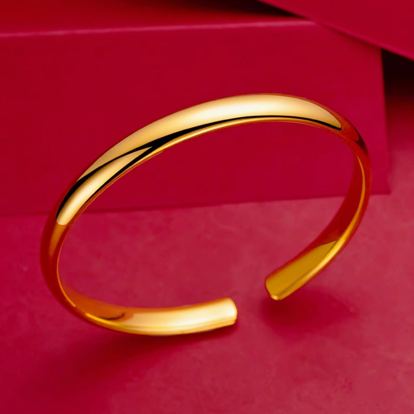 Gold-plated Open Glossy Tube Simple Gift Bracelets