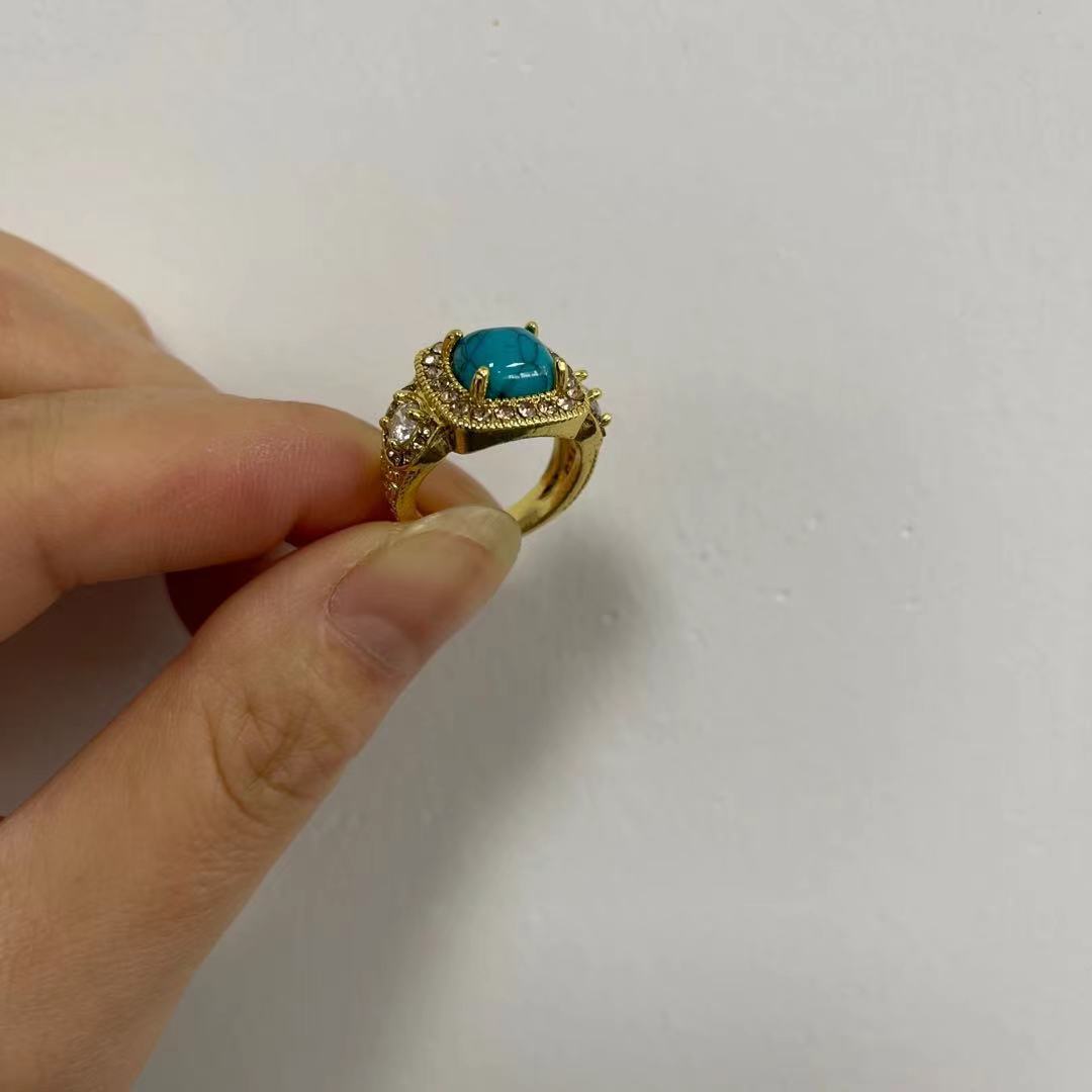 Bagues de fiançailles de mariage turquoise pour femmes, hommes et vintage