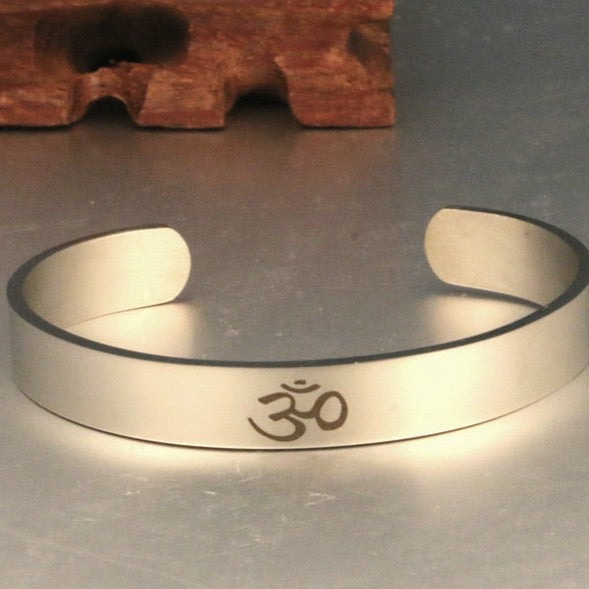 Indian Sanskrit Ohm Logo Opening Stainless Ring