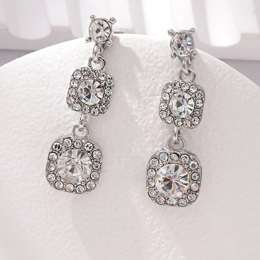 Women's French Style Temperament Rhinestone Light Luxury Earrings