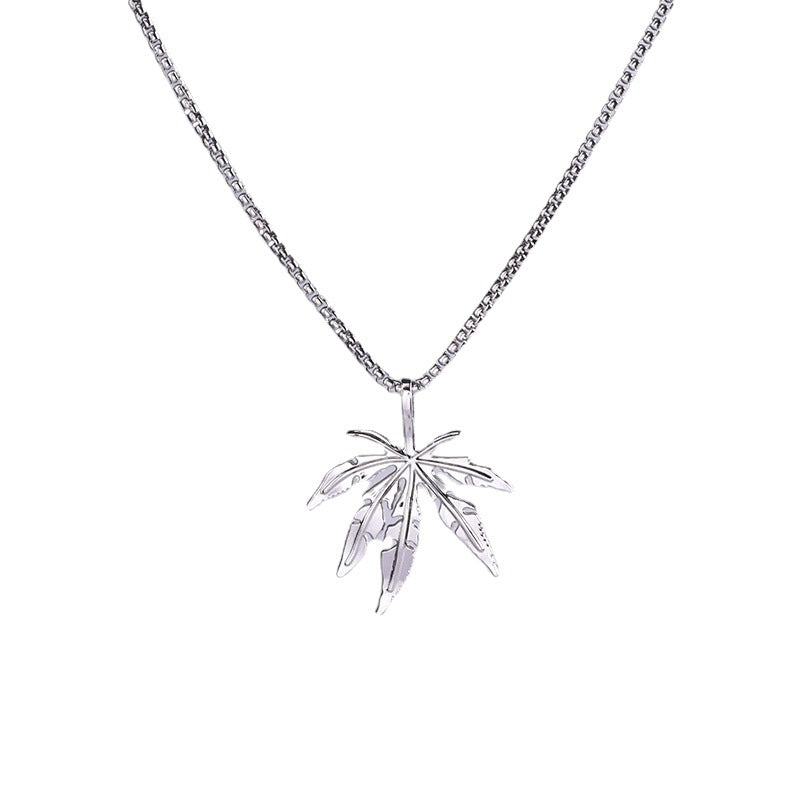 Leaf Female Personality Easy To Match Sweater Necklaces