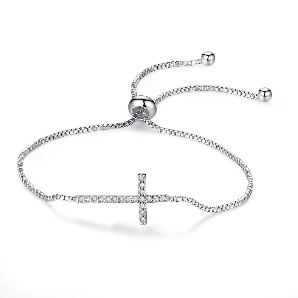 Bracelets à tirer géométriques simples réglables Yi Cross pour femmes