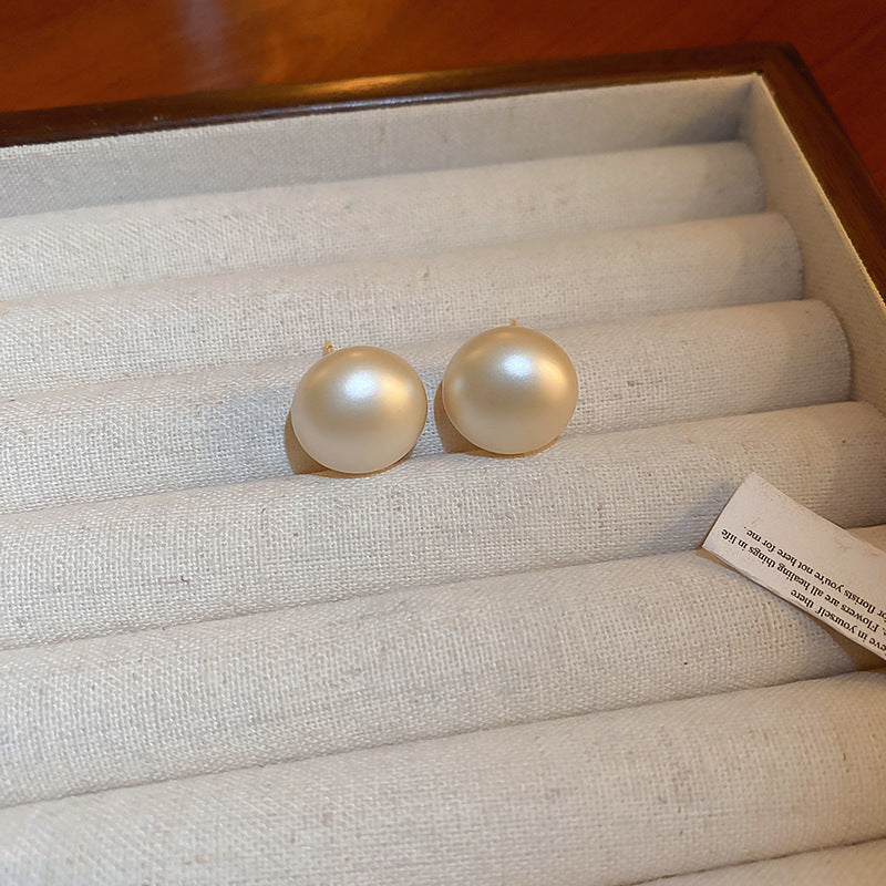 Gold Electroplated Sier Needle Mermaid Pearl Beautiful Fashion Light Luxury Stud Earrings