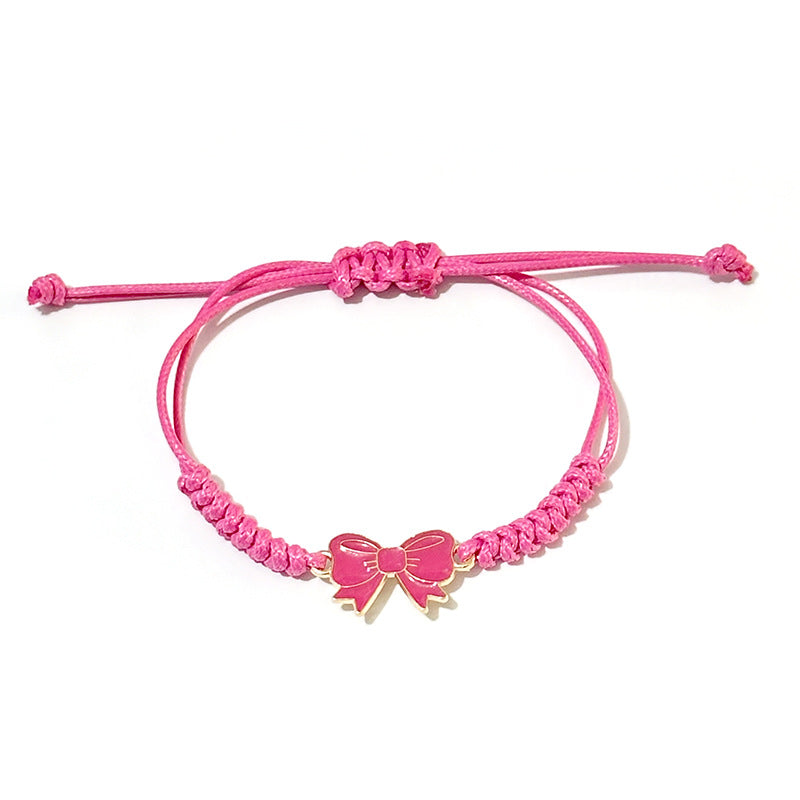 Girlfriends Friendship Alloy Dripping Oil Bow Wax Line Bracelets
