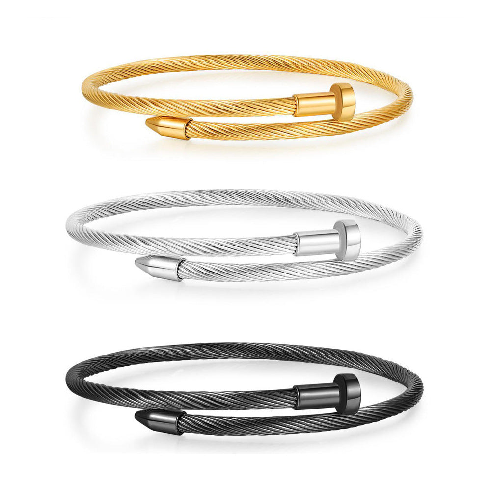 Stainless Steel Miami Cuba Clip Chain Flat Rope Bracelets
