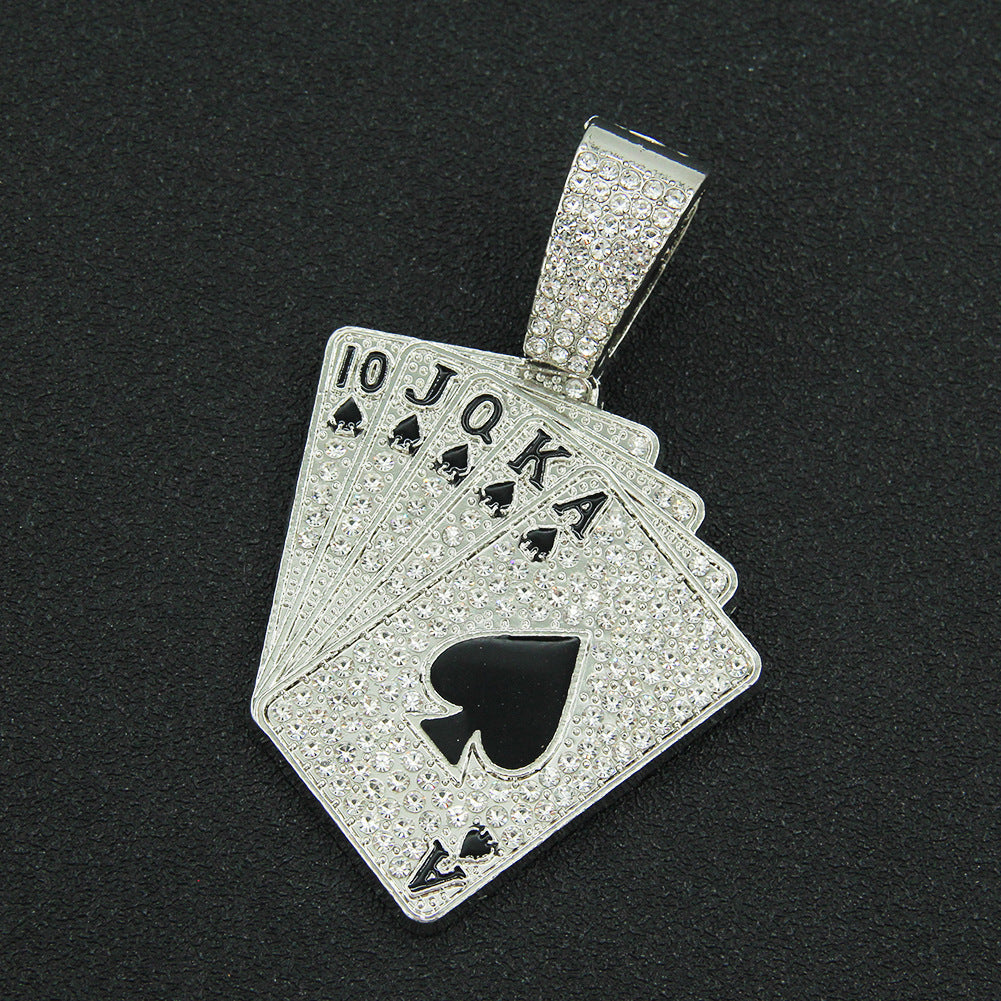 Personalized Poker Pendant Accessories Hip Hop Necklaces