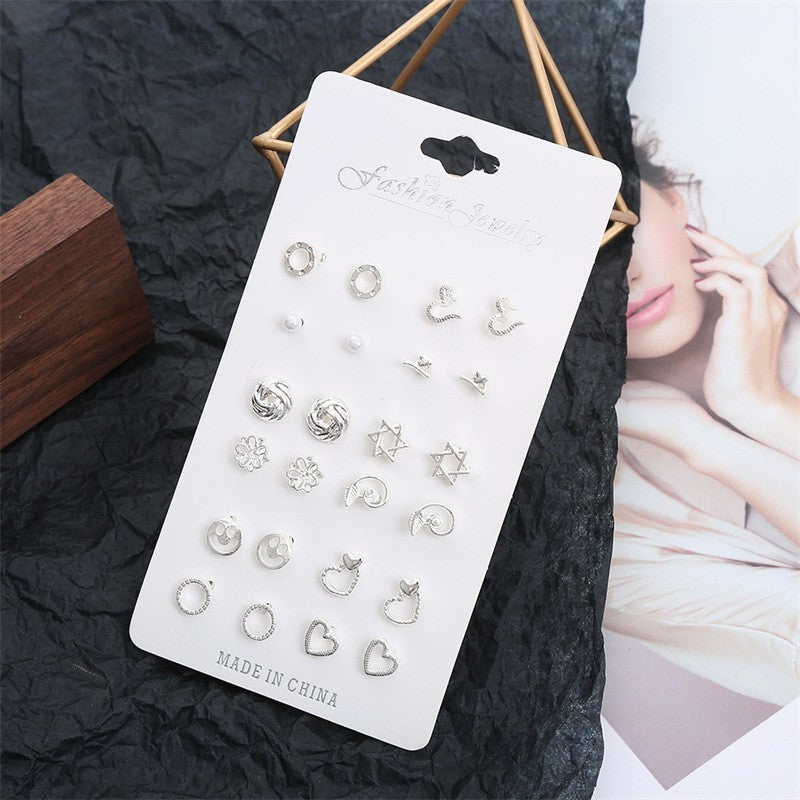 Women's Korean Style Personalized Small Love Snowflake Stud Earrings
