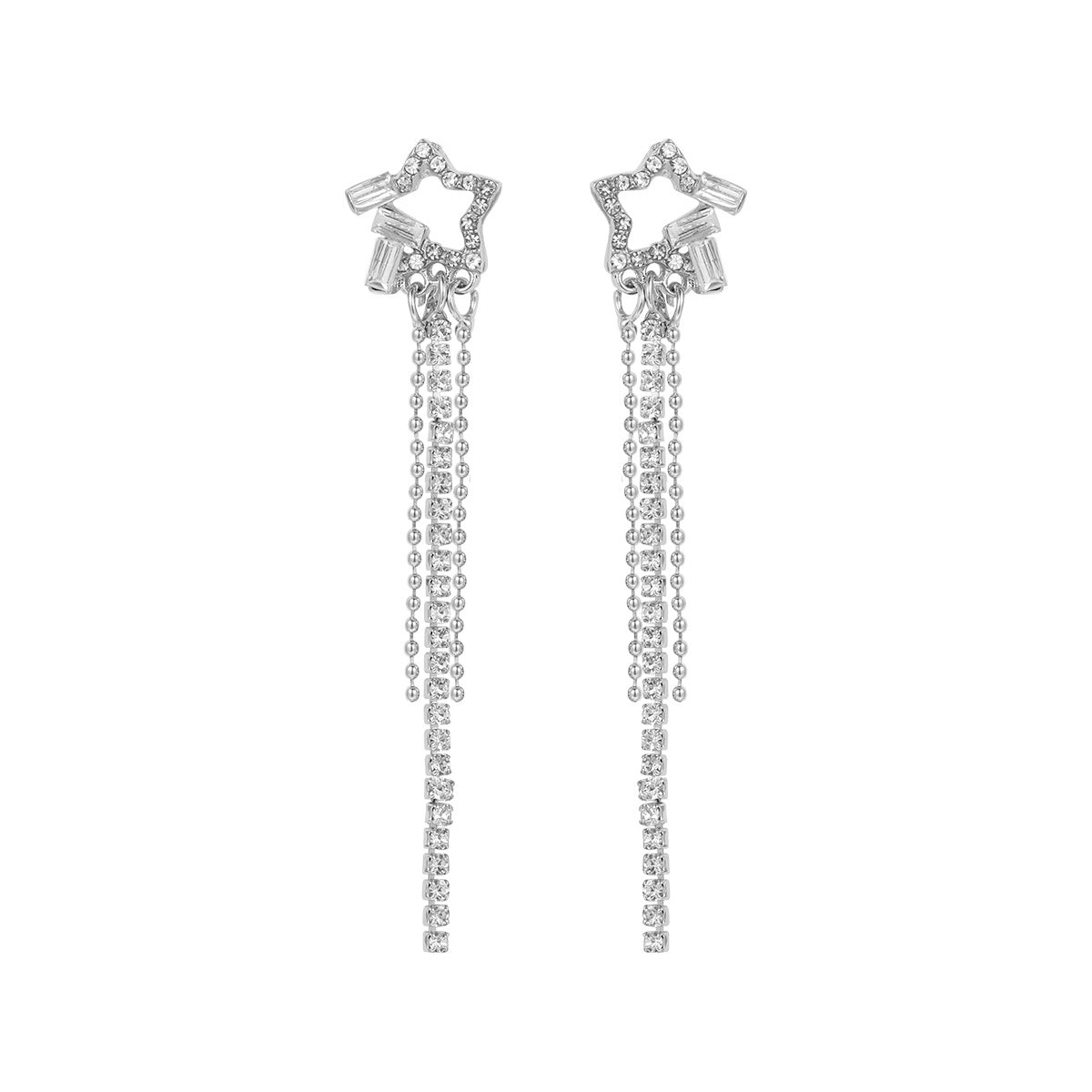 Versatile Pretty Rhinestone Star Decorative Pendant Earrings