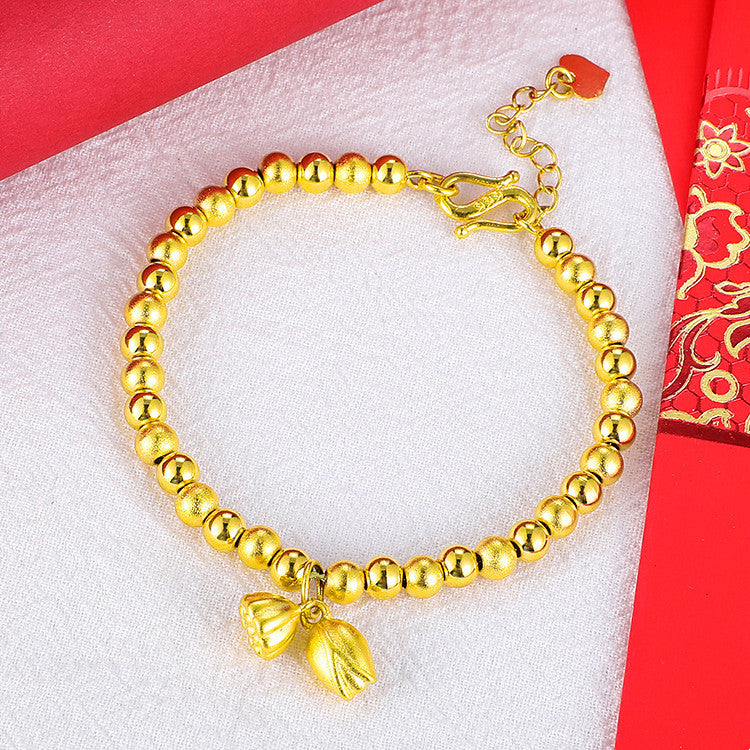 Deux bracelets porte-bonheur à graines de fleur de lotus Placer du Vietnam