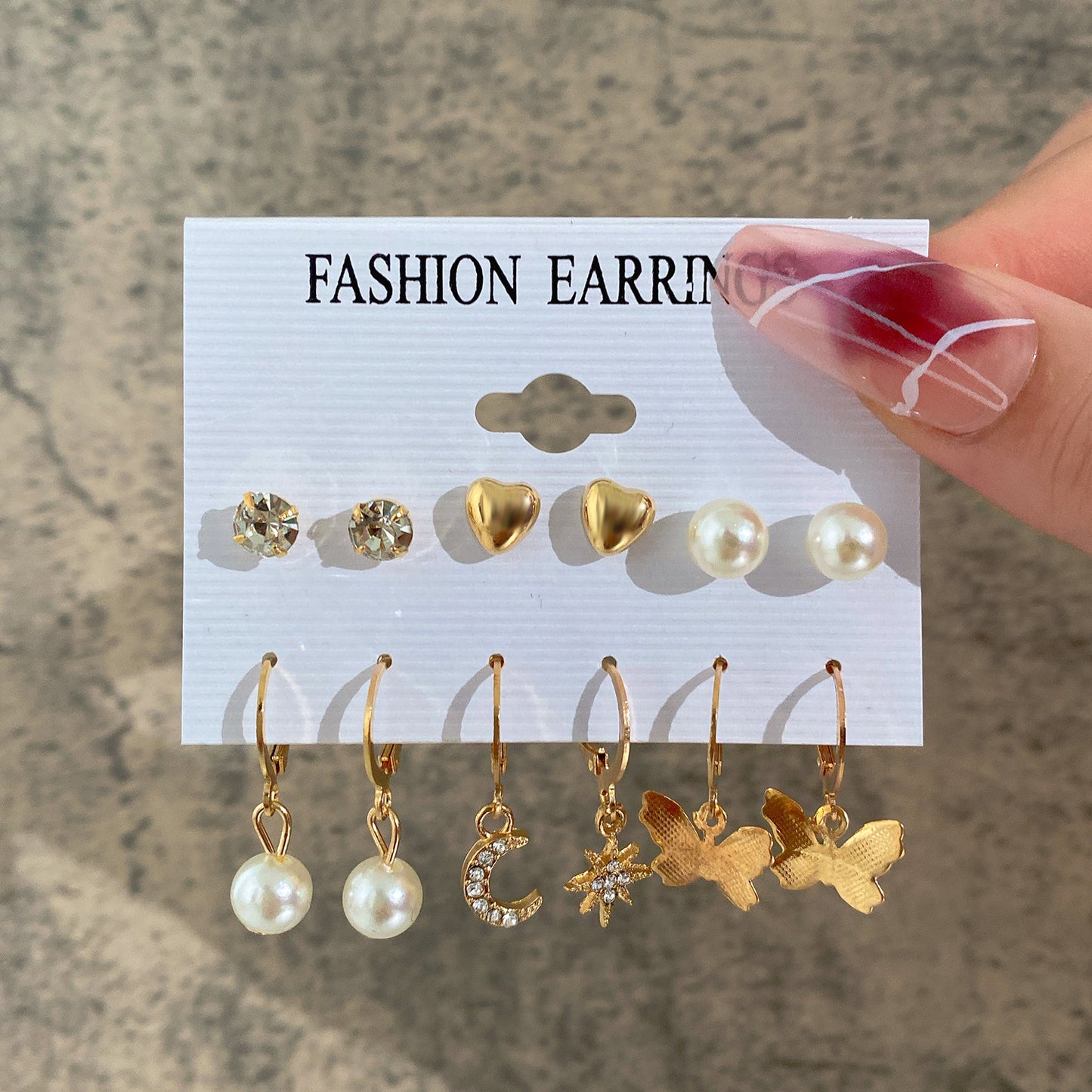 Women's Inlaid Pearl Creative French Retro Gold Earrings