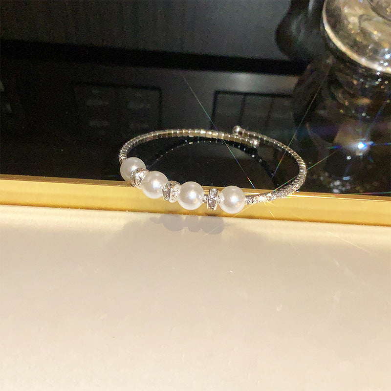Rhinestone Zircon Elastic Laminated Adjustable Female Bracelets