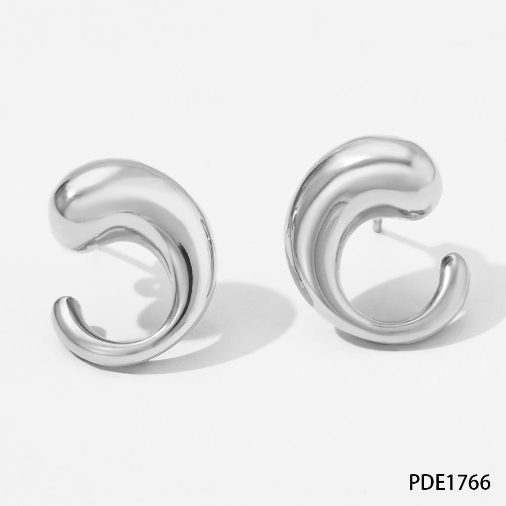 Ear Fashion Simple Metal Advanced Texture Earrings