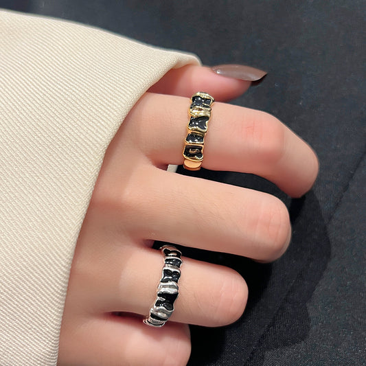 Women's Niche Korean Style Epoxy Metal Opening Rings