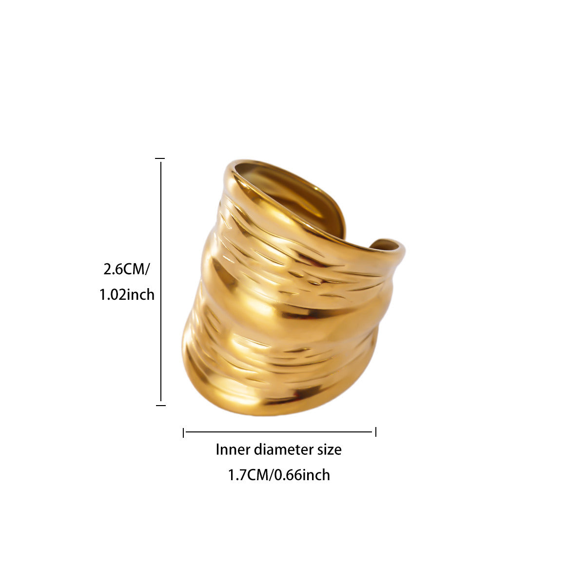 Women's Heart Geometric Stainless Steel Fashion Gold-plated Starfish Ring