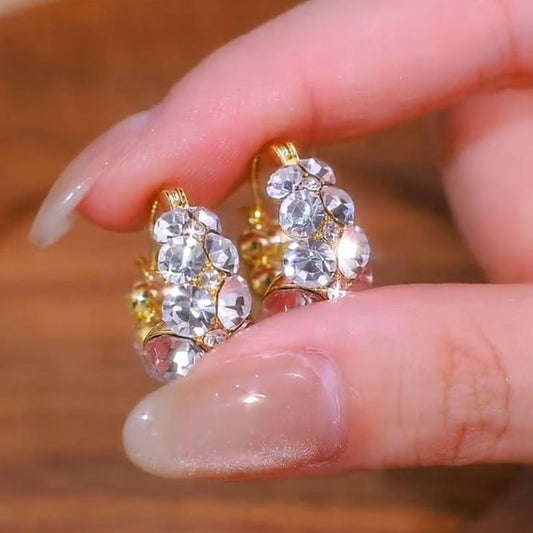 Shiny Full Diamond Clip Daily Simple Earrings