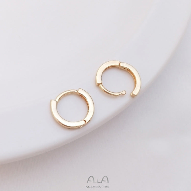 Gold-plated Color Retention Flat Ear Round Band Earrings