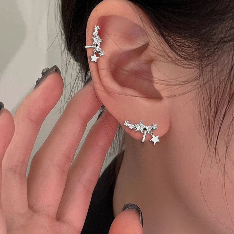 Rhinestone Temperamental Tassels Star No Pierced Painless Pseudo Ear Clip